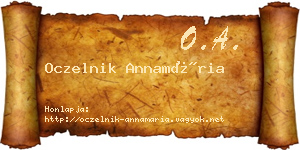 Oczelnik Annamária névjegykártya